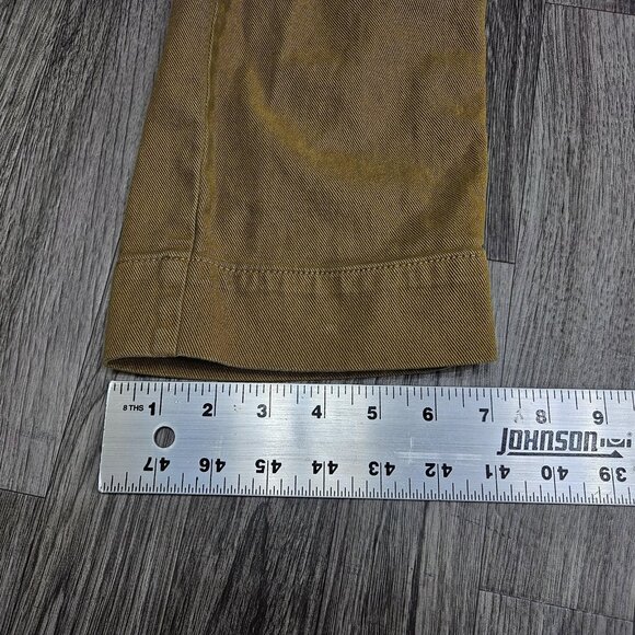 LOFT Pants Womens 6P Brown Mustard Belted Cropped Straight Leg Cotton Casual - Picture 11 of 11